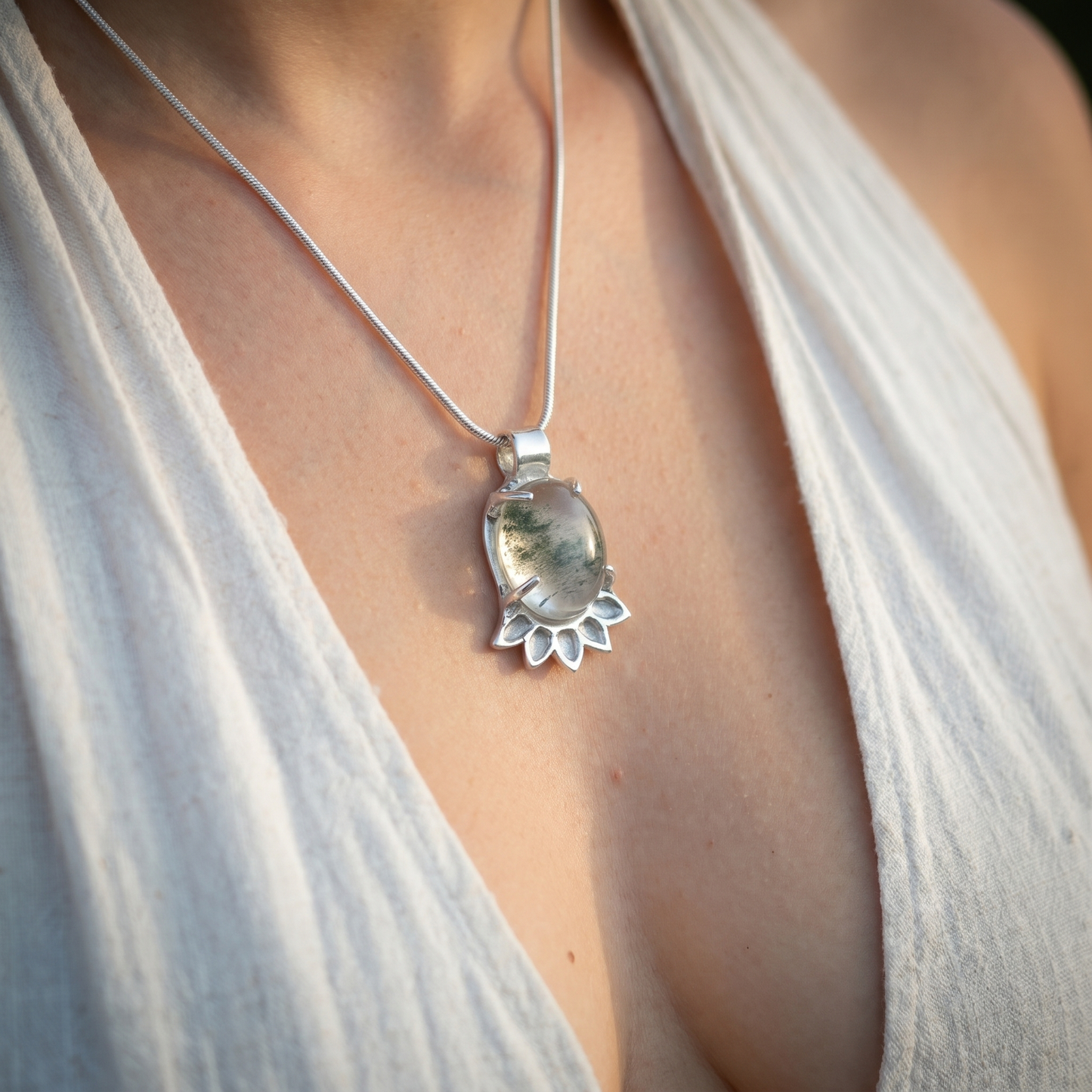Theia Citrine | Pendentif en argent fin
