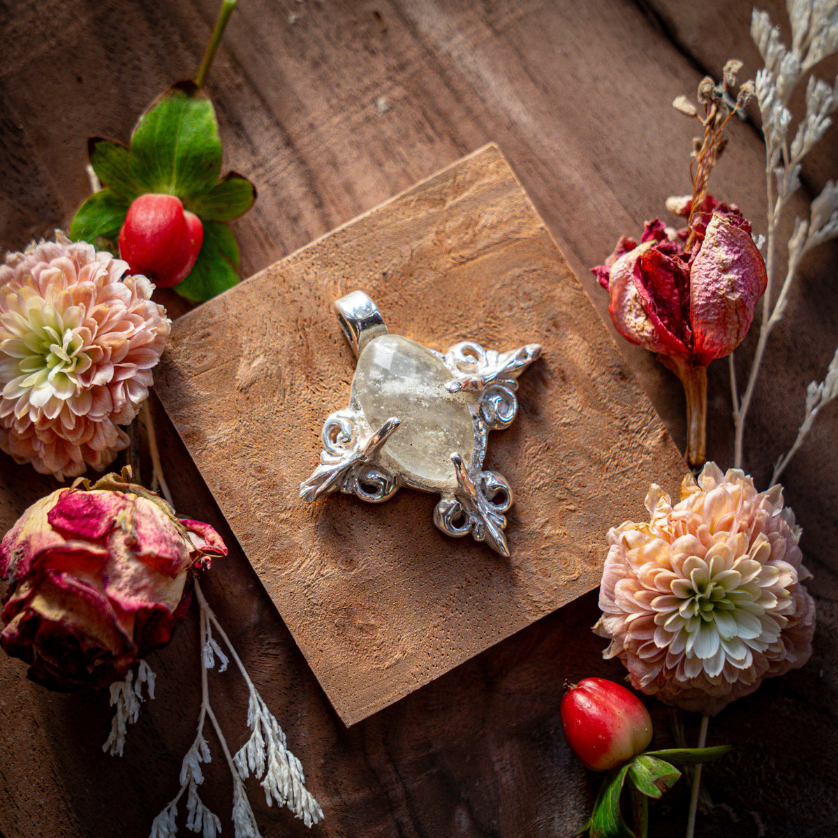 Aletheia Golden Tektite | Fine Silver Pendant