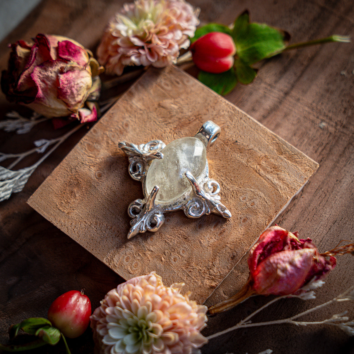 Aletheia Golden Tektite | Fine Silver Pendant