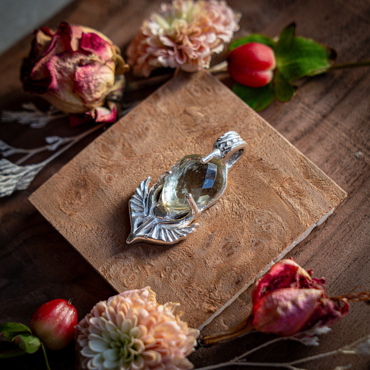 Guardian Golden Tektite | Fine Silver Pendant
