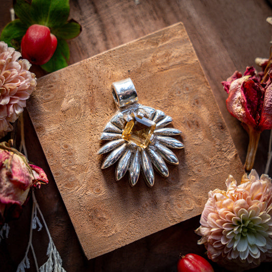 Aurora Citrine | Fine Silver Pendant