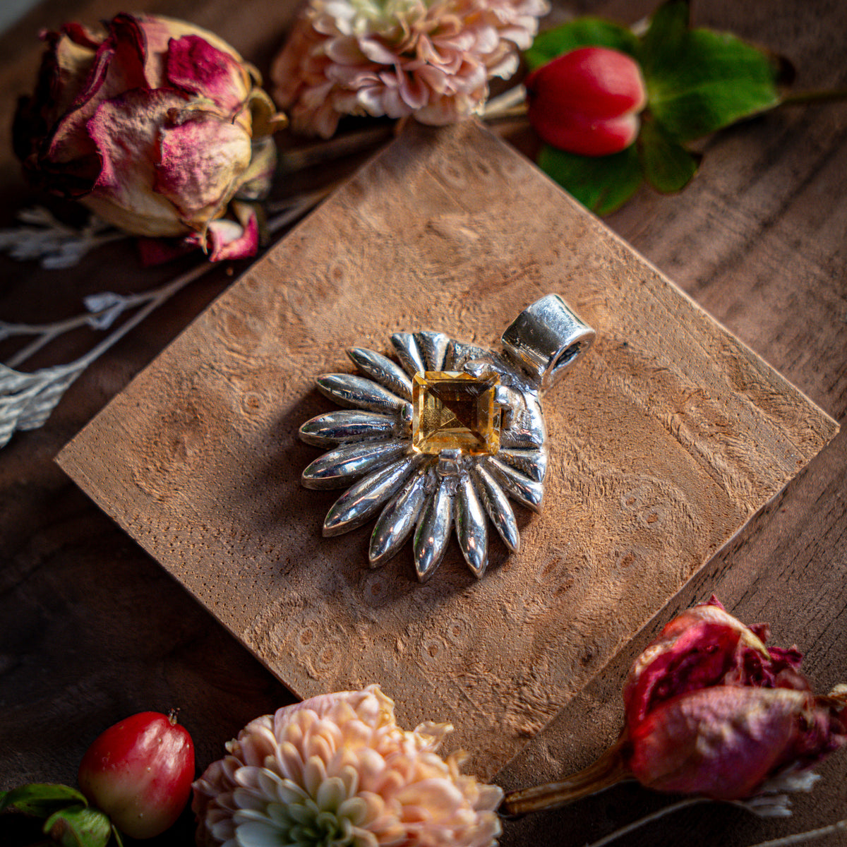 Aurora Citrine | Feinsilberanhänger