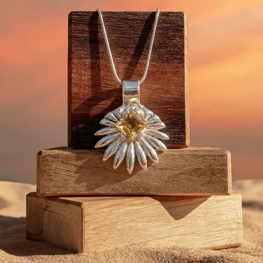 Aurora Citrine | Fine Silver Pendant