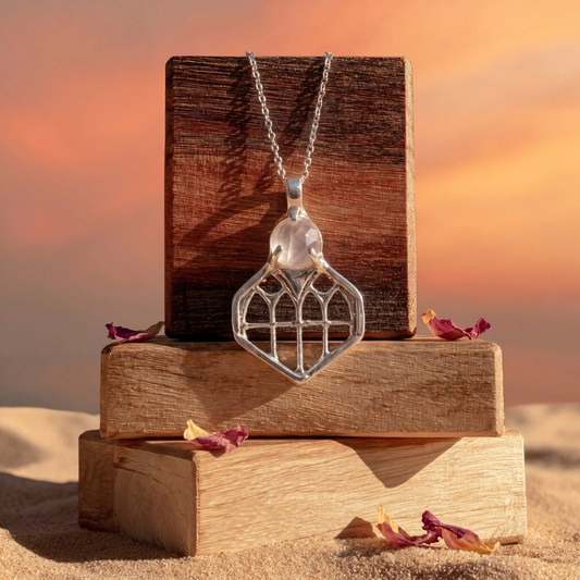 Sophia Rose Quartz | Fine Silver Pendant