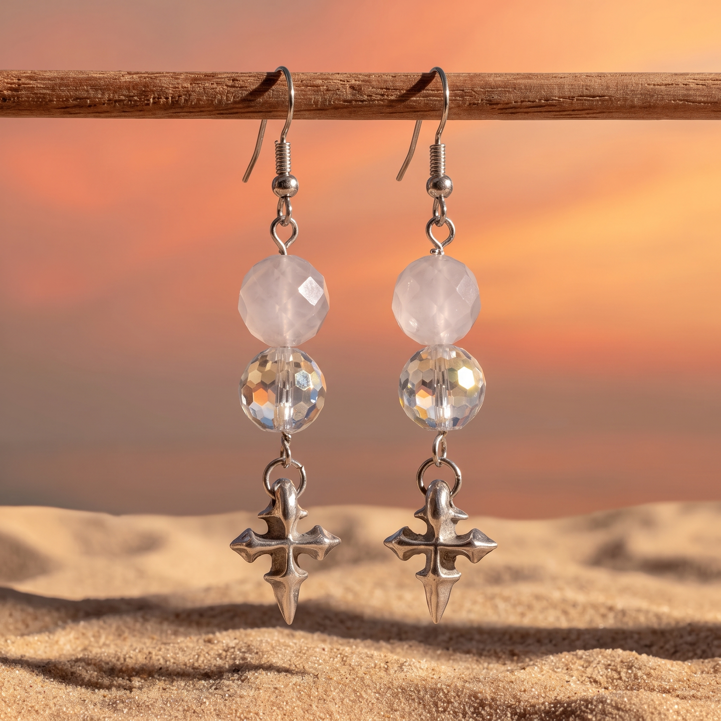 Boucles d'oreilles en argent fin | Labradorite Axis