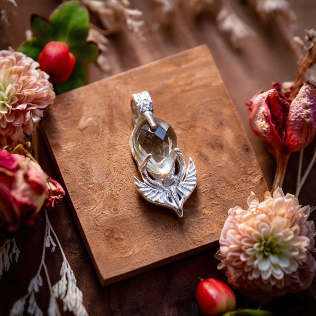 Guardian Golden Tektite | Fine Silver Pendant